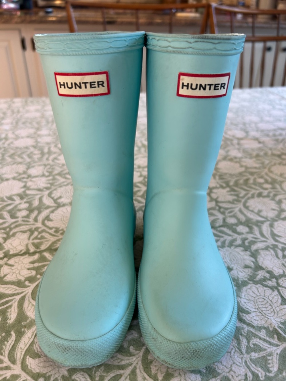 Hunter Kids Light Blue Rubber Rain Boots